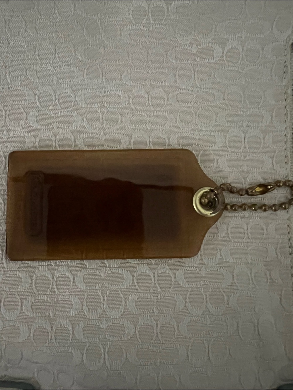 Coach Clear Brown/Gold Hangtag Key Chain - Picture 6 of 7